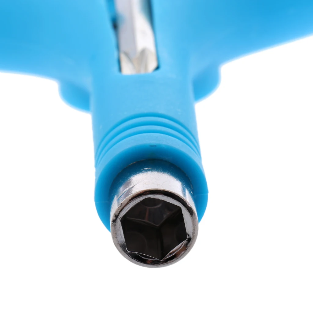 Portable Skateboard T-tool and Y-tool All in One Screwdriver Socket Multi Function Skate Tool Blue