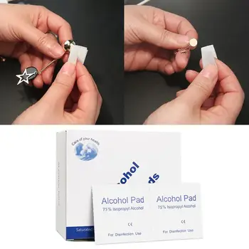 

100Pcs/ Box Alcohol Wet Wipe Disposable Disinfection Prep Swap Pad Antiseptic Skin Cleaning Care Jewelry Mobile Phone Clean Wipe