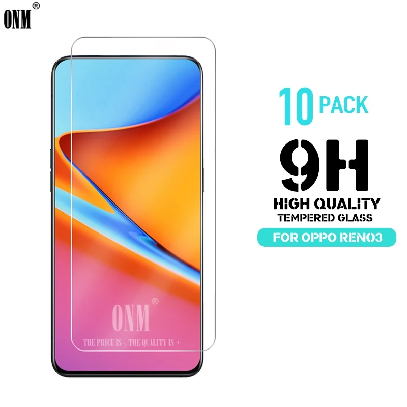 

10 Pcs Tempered Glass For Oppo Reno3 Glass Screen Protector 2.5D 9H Premium Tempered Glass For Oppo Reno 3 Protective Film