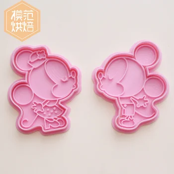 

A Set of Mickey Mouse Minnie Cookie Cutters Disney Christmas Cookie Mold 3D Baking Accessories Bakery Tools Kitchen Supplies