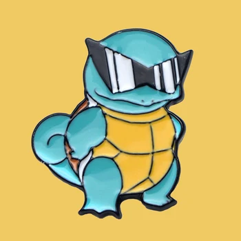 

O237 Wholesale 10pcs/lot Anime Squirtle Cool Cartoon Enamel Pins And Brooches For Women Men Backpack Bags Badge Gifts For Fans