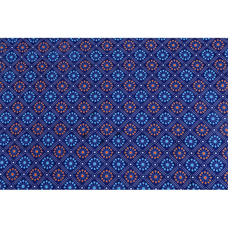 Голландский Воск Красный и синий цветочный принт ткань Африканская Анкара ткань воск 6 ярдов