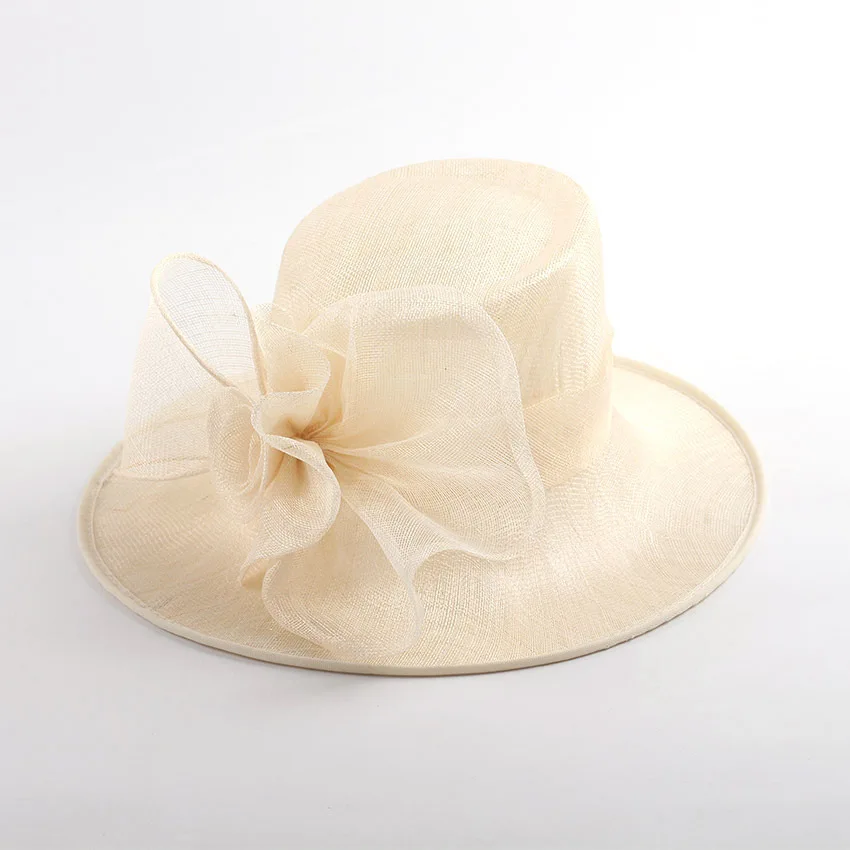 

Mingli Tengda Natural Cambric Bride Hats Pure Manual Monochrome Ma'am Wedding Party Hat Ivory Dome Big Exaggerated Hat Headwear