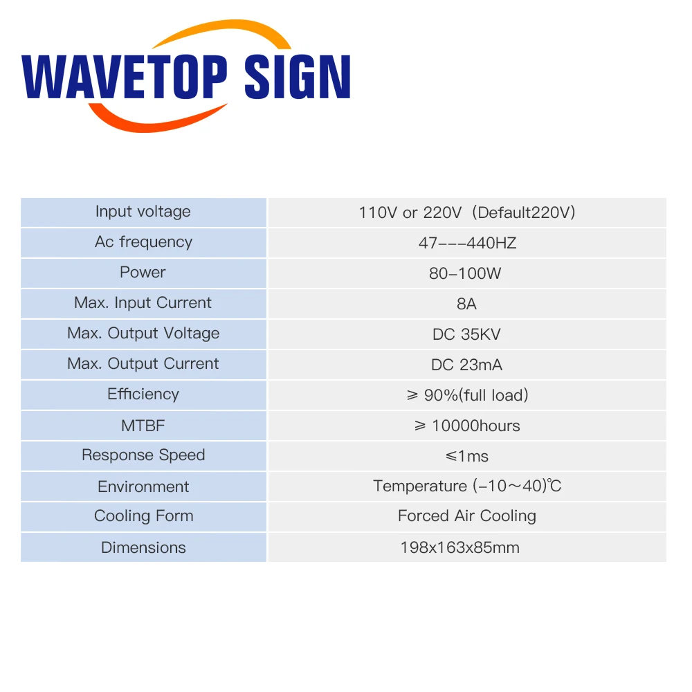 WaveTopSign DY10 Co2 лазерный Питание для RECI W1/Z1/S1 лазерная трубка гравировальная и