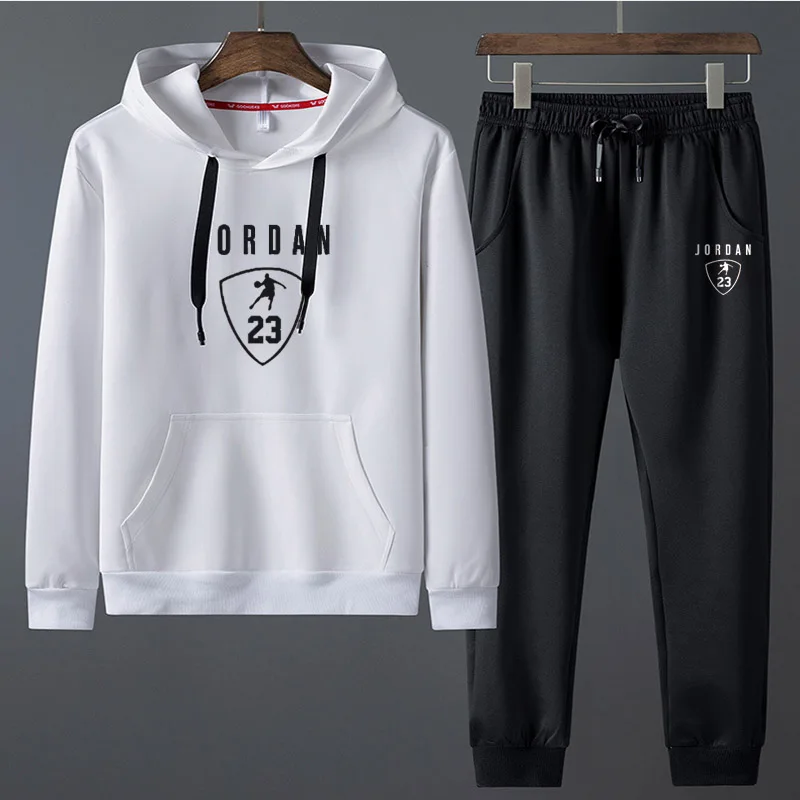 

Tracksuit Men Men Tracksuit Hoodie Set 2 Pieces Solid Color Pockets Hoodies+Pants Suit Sets Sportswear Suit Fleece Pullover