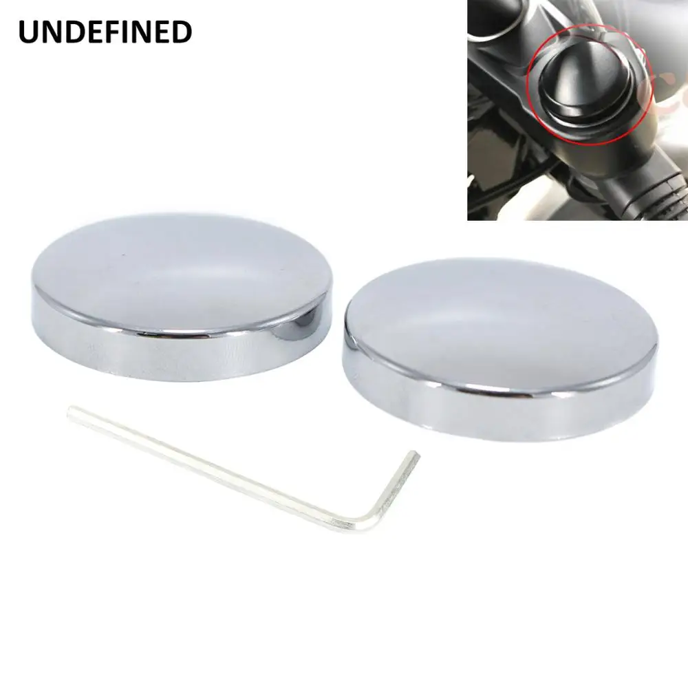 

Motorcycle CNC Billet Fork Stem Nuts Cover Cap For Victory High-Ball Gunner Judge Boardwalk 2012-2014 Black/Chrome