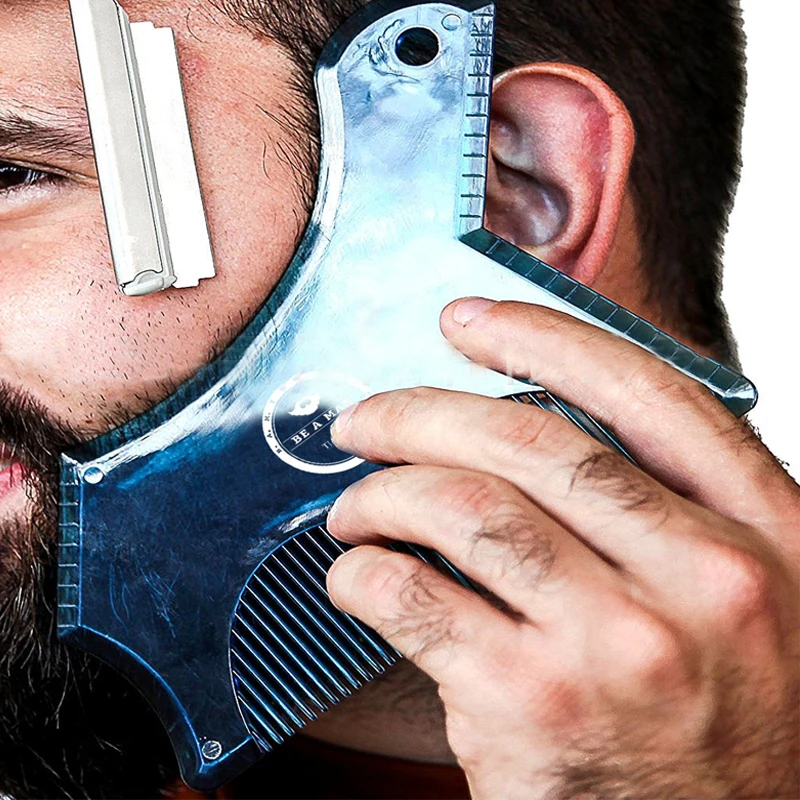 Beard Shaping Trimming Shaper Template Guide for Shaving Stencil With Full-Size Comb Line Up Innovative Design Styling Tools