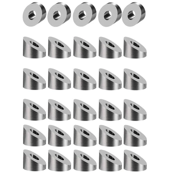 

30Pcs T316 Stainless Steel 1/4 Inch 30 Degree Angle Beveled Washer for 1/8 Inch to 3/16 Inch Deck Cable Railing Kit Wood/Metal/A