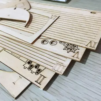 

1set Wooden Diy Assembled Boat Kit toy Handmade Wooden Assembly Model Toys Educational Boat Children Sailing Assembly H3V4