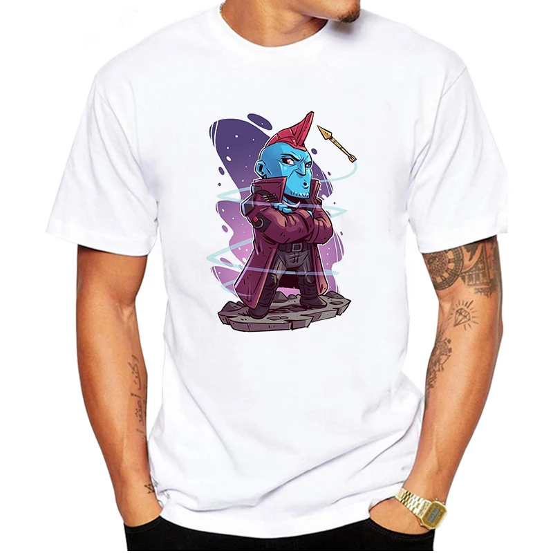 

LUSLOS camiseta hombre Marvel Print Men T Shirt Casual White T-shirt Plus Size Male Tees Tops Cool Men Anime Streetwear Shirts