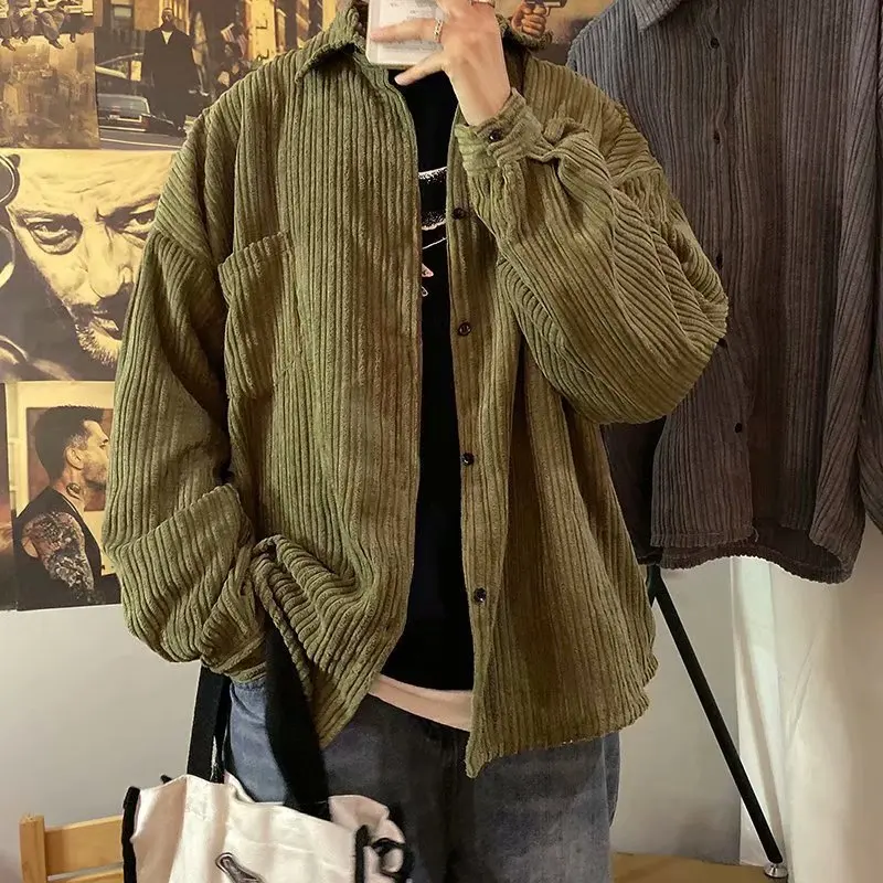 Autumn and Winter New Casual Corduroy Men's jacket Fashion Solid Color men jacket Loose All-match jackets coats 2020