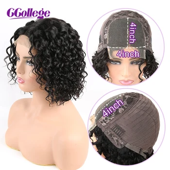 

4*4 Lace Closure Water Wave Wigs Middle Part Human Hair Wigs Pre Plucked Hairline With Baby Hair Peruvian Hair Lace Wigs