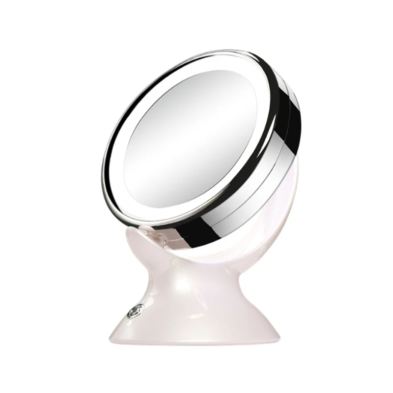 5x увеличение HD зеркало настольная двухсторонняя Вращающаяся лампа металлическое зеркало светодиодный зеркало вращение на 360 градусов
