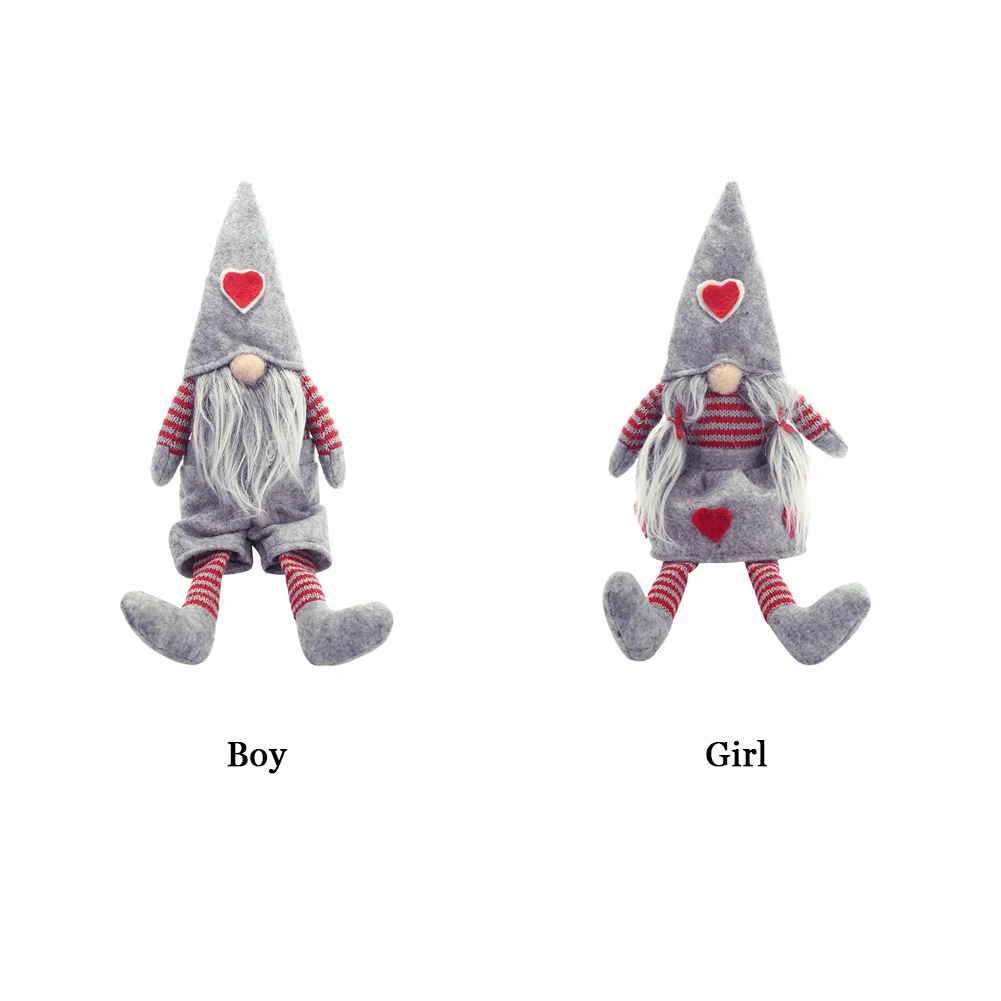 Украшения праздничные игрушки подарки длинные ноги безликие гномы фигурки мягкие Рождественские куклы в полоску милый орнамент нетканый материал