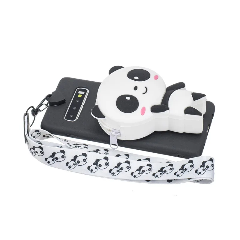 С принтом медвежонка панды Дамбо шейный ремешок кошелек для samsung Galaxy S6 S7edge A320 A720 A8 плюс J3 J5 J7 S10 5G M10Case