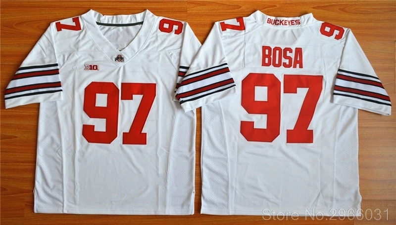 Men's Ohio State Buckeyes Nick Bosa 97 College Jersey- Black White Red Stitched Size S-3XL Free Shipping