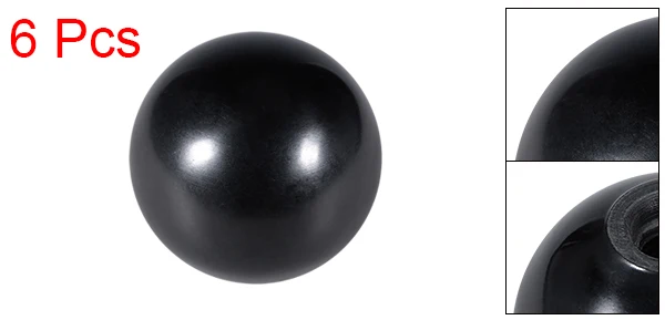 M10 40mm Dia Uxcell 6 шт. отверждаемый материал сферическая ручка с M6/M8/M10/M12 внутренняя резьба машины ручки 30/32/35/40/50 мм Диаметр гладкая оправа черного цвета - Цвет: M10 40mm Dia