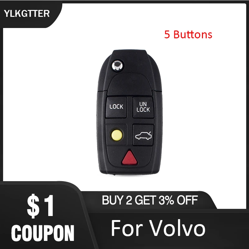 YLKGTTER 4/4+ 1 кнопка складной ключ оболочки для Volvo XC70 XC90 V50 V70 S60 S80 C30 Высокое качество замена ключа пружинное лезвие