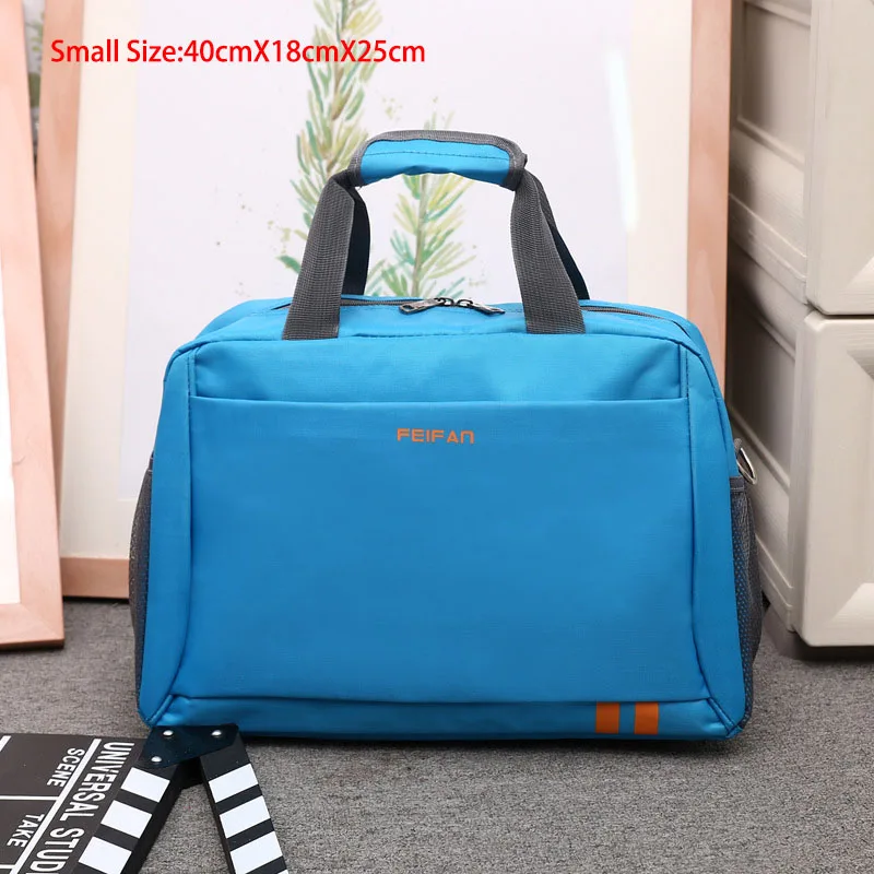 Small Blue WOBAG модная нейлоновая складная сумка на плечо Водонепроницаемая портативная дорожная сумка для багажа Мужская и женская большая Вместительная дорожная сумка - Color: Small Blue