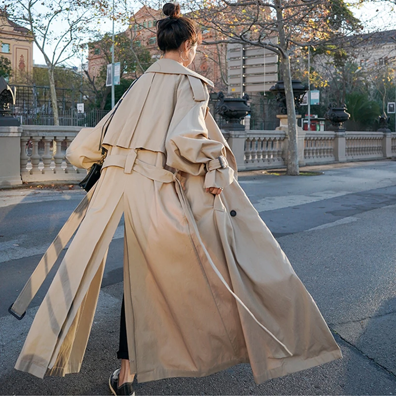 Trench Oversized X-Long Women's Trench Coat Double-Breasted