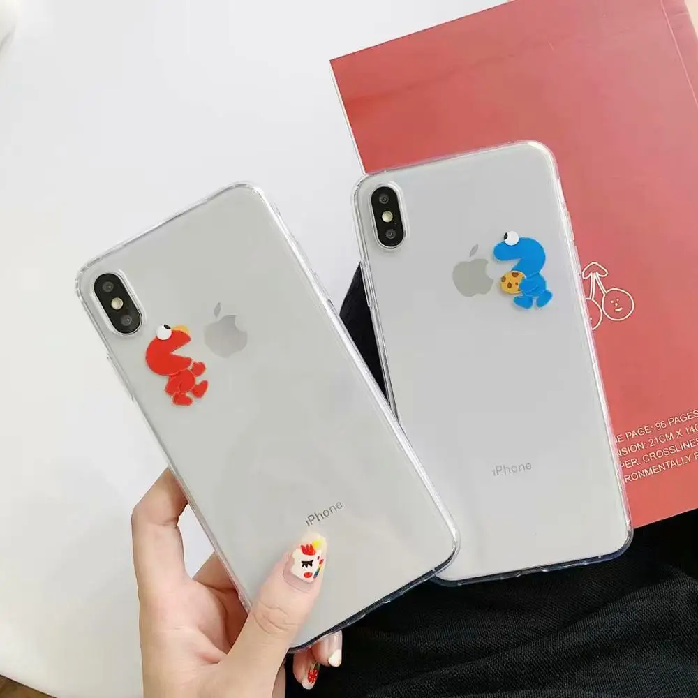 

ORYKSZ Lovely Dinosaur Transparent TPU Phone Case For iphone 7 XS Max Case For iphone X XR 6 6S 7 8 Plus Clear Soft Cover Capa