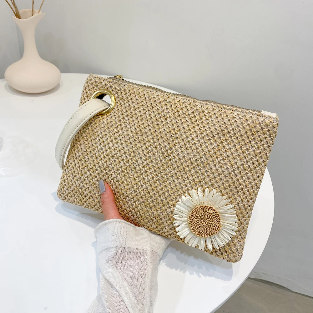 Bolso de playa de verano mujer, Cartera de femenina, de de compras, tejido de girasol, informal, pequeño, 2021| | AliExpress