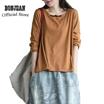 

Womens 100% Cotton Tops T Shirt Tees Solid O Neck Loose Big Fashion Casual for Spring AZ31331326