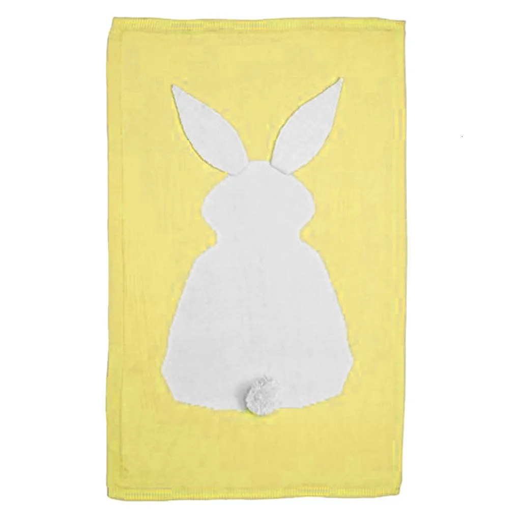 Детское одеяло с милым кроликом и животным узором; одеяло для коляски; мягкое теплое Вязаное детское банное полотенце; детское постельное белье; s