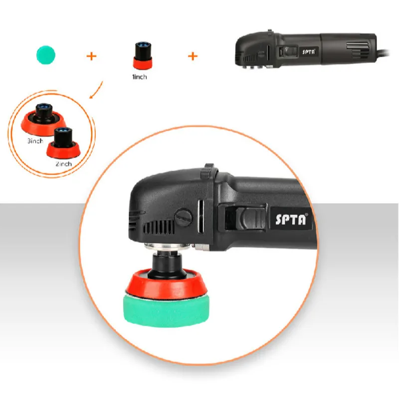 SPTA мини роторная полировальная машинка полировальный полировщик RO полировщик Автоматическая детализация супер полировка с 58 шт. деталь полировальная подушка набор смешанных размеров