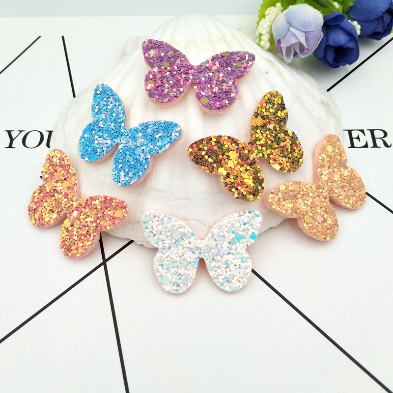 12 шт. блестящие смешанные нашивки бабочки Аппликации для DIY одежды обувь ремесла