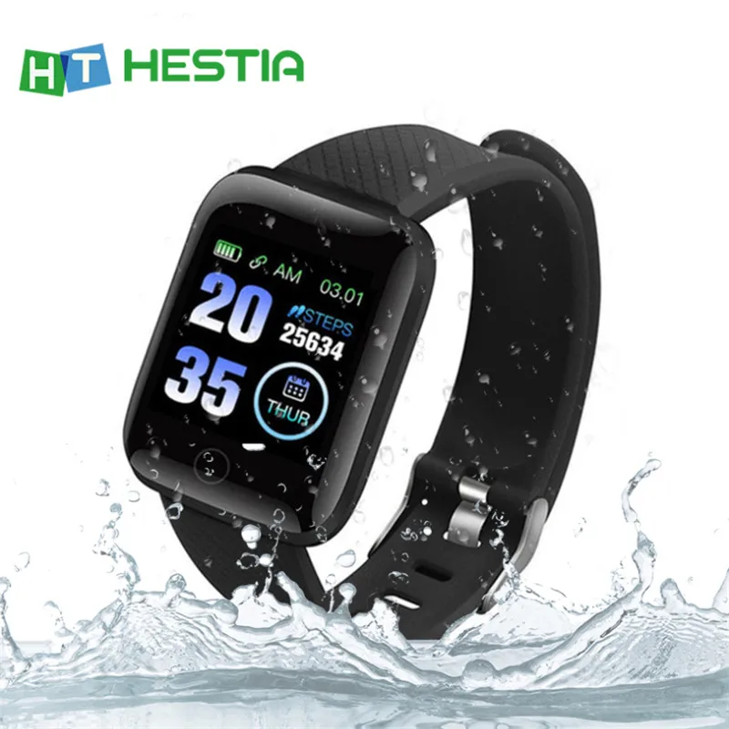 

Smart Bracelet Wristband 116 Plus Color Screen Heart Rate Blood Pressure Monitoring Track Movement IP67 Waterproof Smart Watch