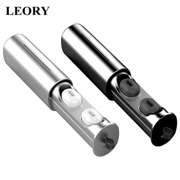 

LEORY TWS Wireless bluetooth 5.0 Earphone HiFi HD Stereo Music Earbuds Auto Pairing Button Control Waterproof Headsets with Mic