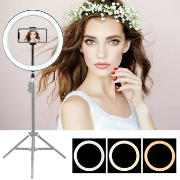 

LED Light RGB Studio Photo Dimmable Lamp For Youtube Phone Holder Selfie Phone Video Photography Lighting Camera Selfie Ring