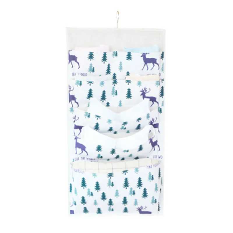 Fawn Новое нижнее белье носки сумка для хранения хлопок и лен шкаф висячая сумка для хранения настенная сумка для сортировки - Цвет: Fawn