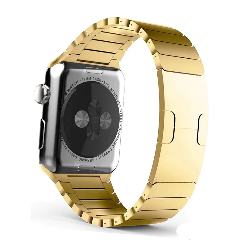Ремешок из нержавеющей стали 316L для Apple Watch 4 звеньевой браслет 5 44 мм 40 42 38 3