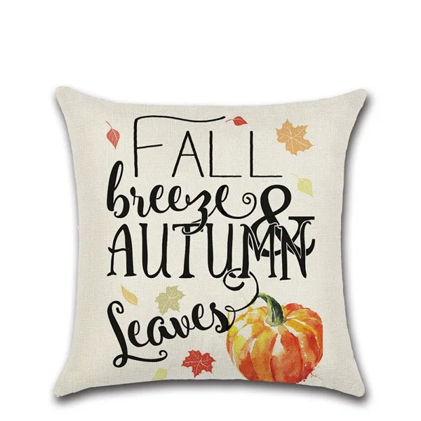 04 45*45 см funda cojin Happy Fall Yall Подушка с изображением тыквы наволочка kussenhoes наволочка диван домашнее украшение на День Благодарения аксессуары - Цвет: 04