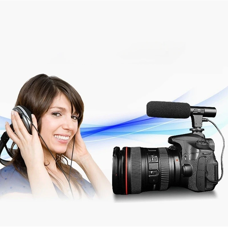 Микрофон Стерео камера конденсаторный видео интервью микрофон для Nikon Canon DSLR