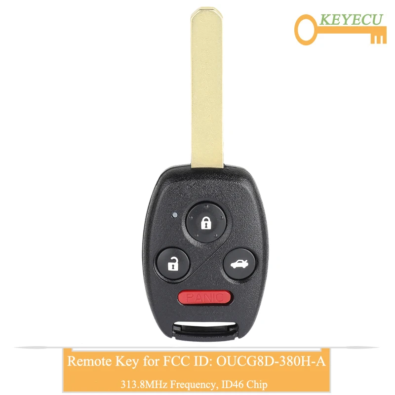 KEYECU дистанционное управление Автомобильный ключ для Honda Accord 2003 2004 2005 2006 2007 Fob 3 + 1 4