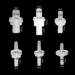 One Way Check Valve Plastic 4mm 5mm 6mm 8mm 10mm 12mm Non Return Oil Resistant Transparent Water Petrol Fuel Liquid Fluid Flow