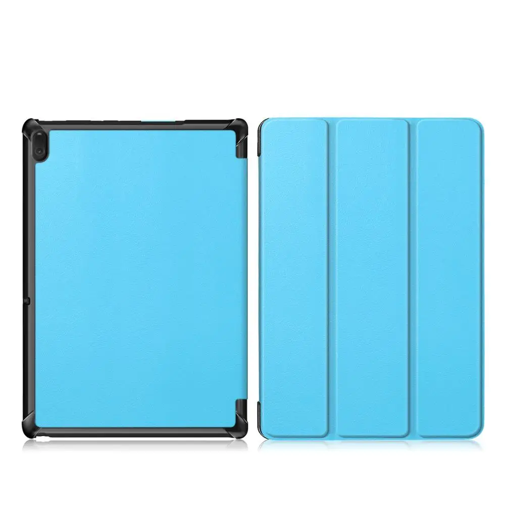 Магнитный чехол для lenovo Tab E10 TB-X104F TB X104F из искусственной кожи, чехол-подставка+ защита для экрана+ стилус, чехол - Цвет: E10-KST-Skyblue