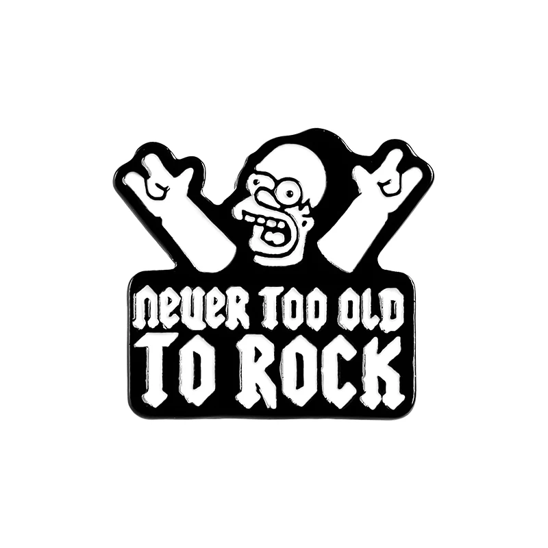 Никогда не слишком старый, чтобы рок! Хип-Хоп Группа& Симпсоны Эмаль Булавка хип-хоп броши на лацкане значок классный подарок для любителей музыки - Окраска металла: 1
