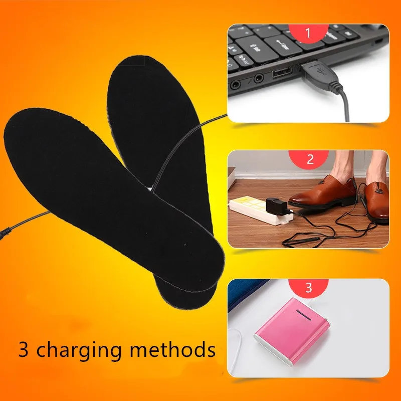 1 пара USB стельки для обуви с подогревом, согревающие стельки для ног, теплые носки, коврик, зимние уличные спортивные стельки, Теплые Зимние Стельки
