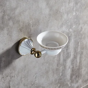 

European Crystal Soap Dish White Painted Gold-Plated Soap Butterfly Bathroom Single Dish Soap Net Bathroom Accessories