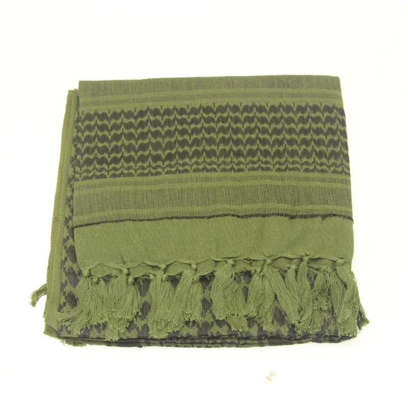 100x100 см, арабский тактический шарф для пустыни, военные уличные походные шарфы, армейский шемаг, шемаг, шейный чехол с кисточкой для мужчин и женщин - Color: green