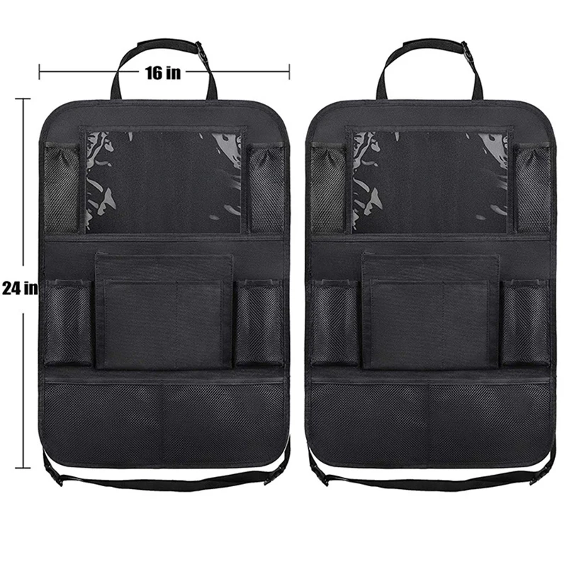Travel Gadget Organizer Car Backseat Organizer 10" Table Holder 9 Storage Pockets Seat Back Protector Kick Mats Kid Toddlers