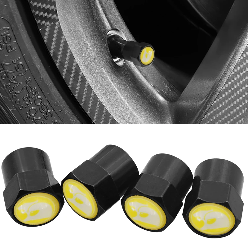 4 шт. Черные Металлические колпачки на пневматические клапаны автомобильных