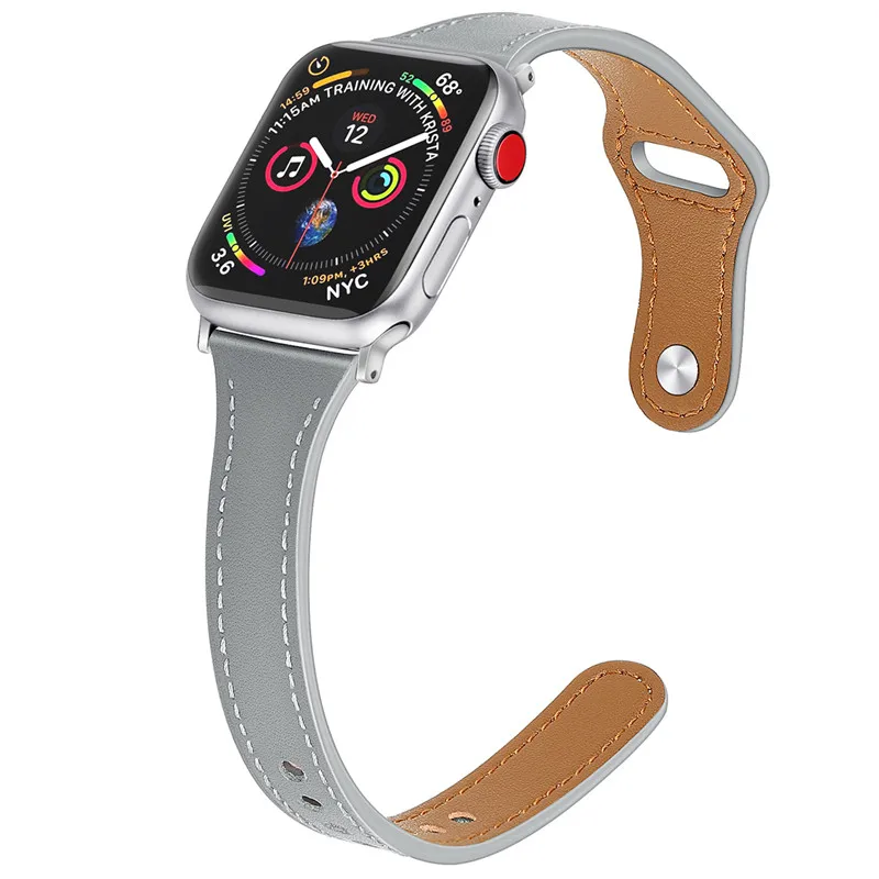 Кожаный ремешок Смарт-часы аксессуары для Apple Watch band 40 44 мм сменный Браслет ремень для iWatch серии 4 3 2 1 38 42 мм