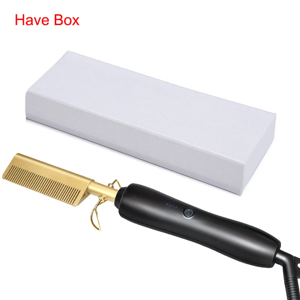 With Box Профессиональная щетка для волос выпрямитель Горячая расческа сглаживающая щетка электрическая греющая расческа стайлер для завивки волос Выпрямление - Цвет: With Box