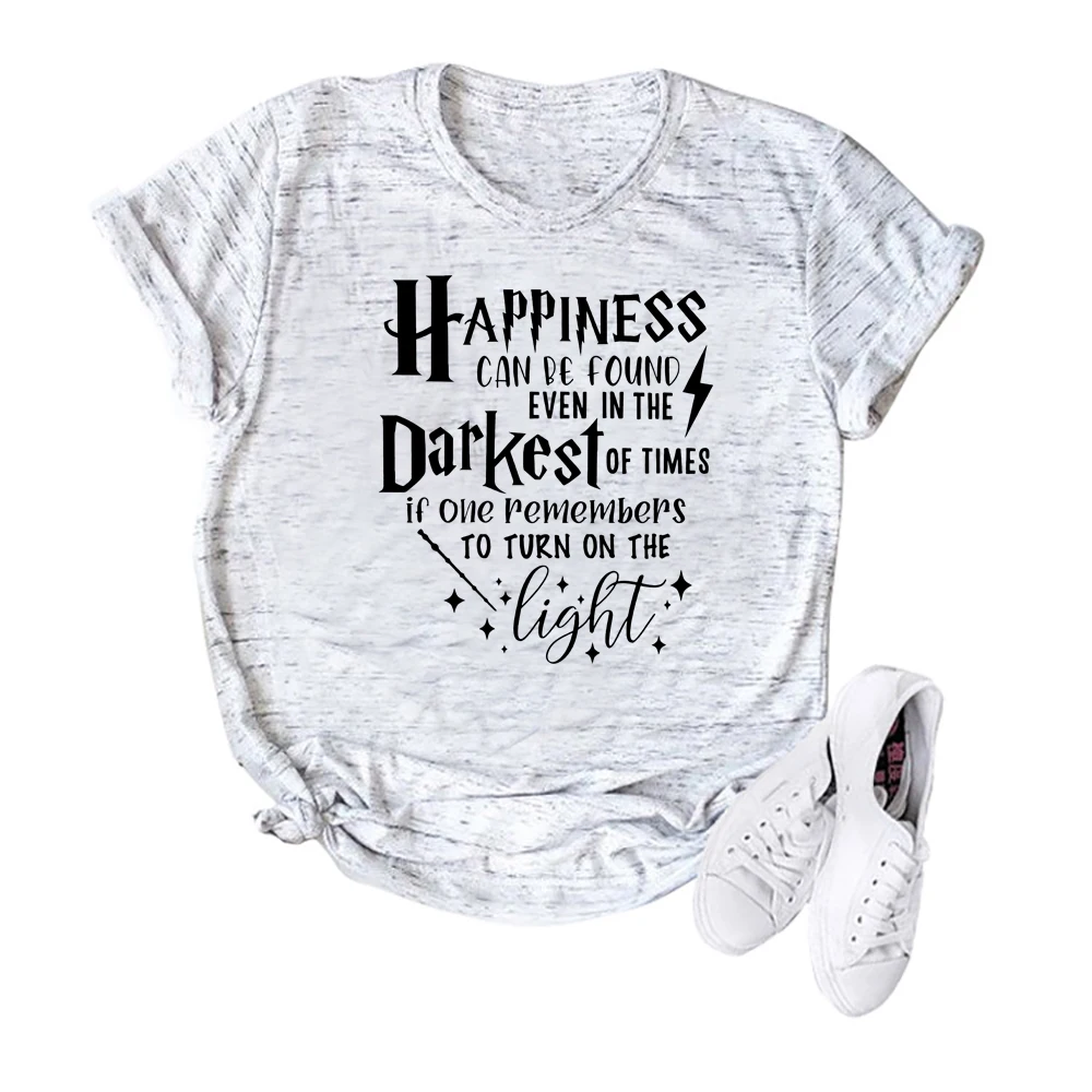 Happiness Can Be Found In The  Darkest of Times T-shirt HP Inspired Shirt Dumbledore Quote Wizard Tee Magic School Tops 3