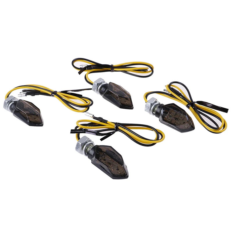 4 шт. мини мотоцикл дым объектив указатель поворота DIY велосипед лампы свет 5LED мигалка Янтарный мотоцикл на заказ
